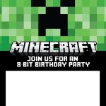 Free Minecraft Invitations For Print Or Evite! | Minecraft Party   Free Printable Minecraft Birthday Party Invitations Templates