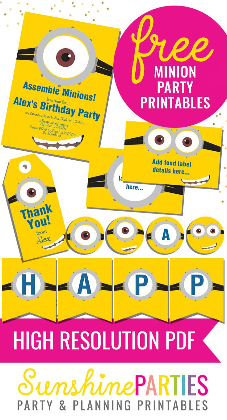 Free Minion Party Printables #minionpartyprintables More - Free Printable Minion Food Labels
