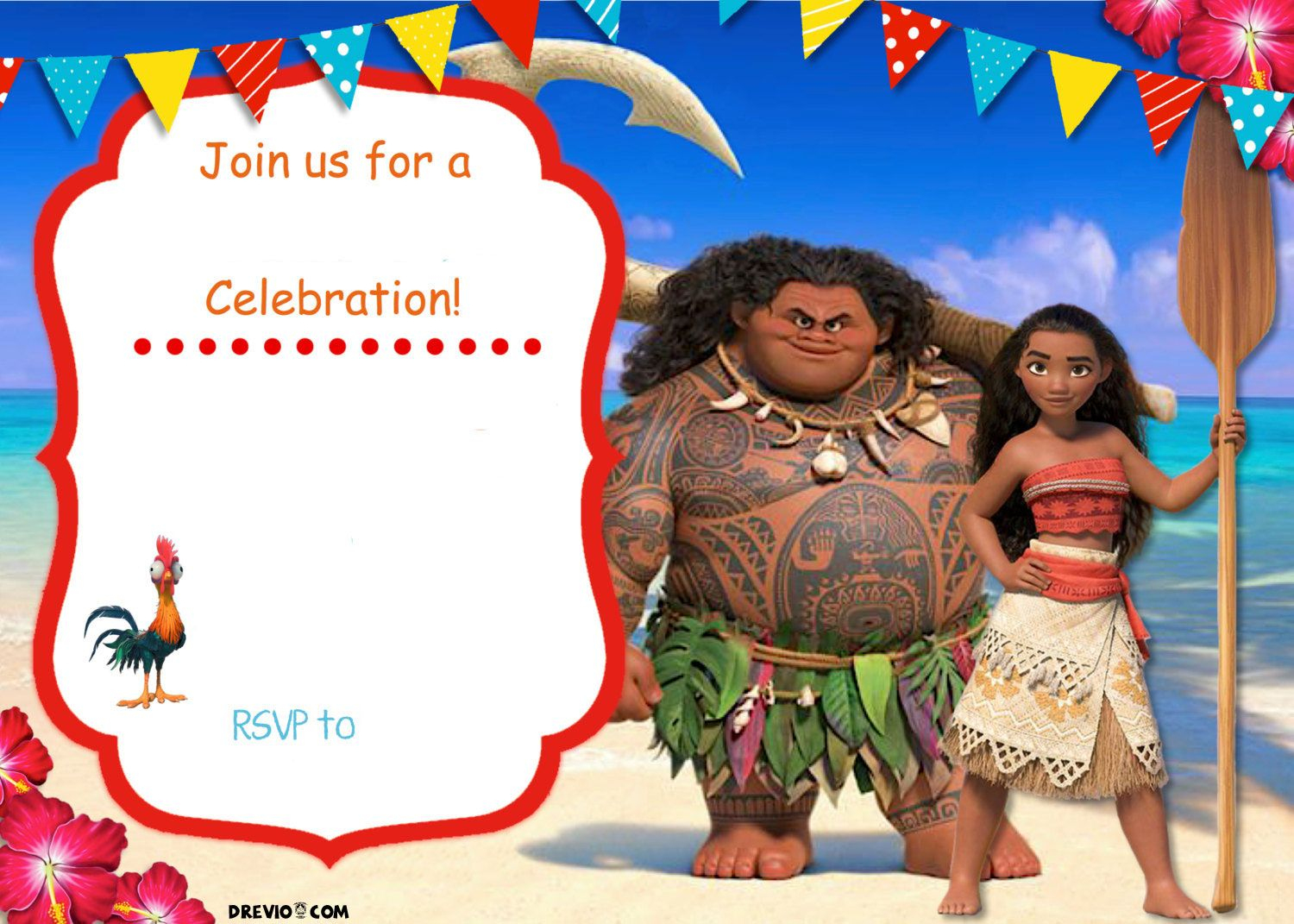 Free Moana Birthday Invitation | Zoey 4Th Birthday | Pinterest - Free Printable Moana Birthday Invitations