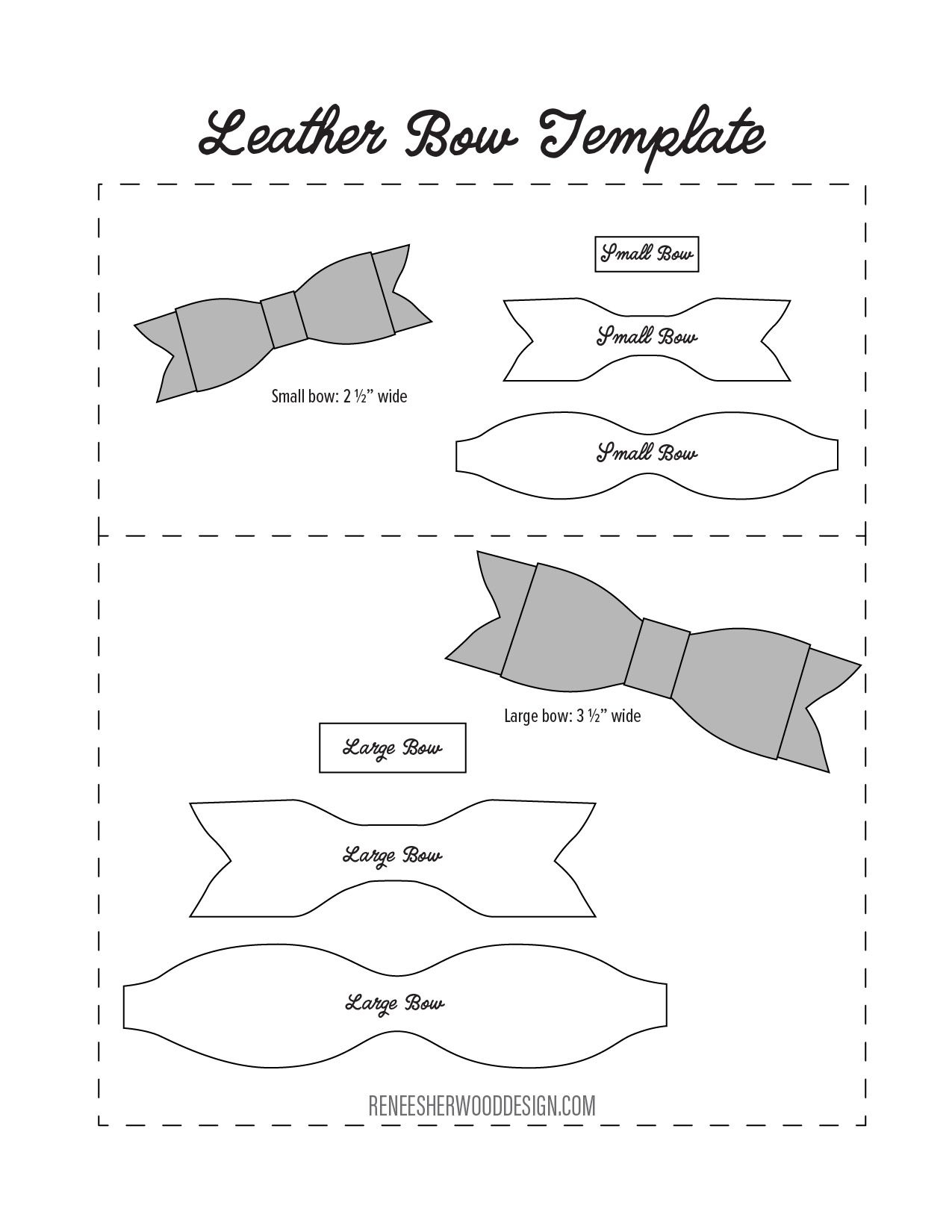 Free No Sew Leather Or Felt Bow Template Download At Www - Cheer Bow Template Printable Free