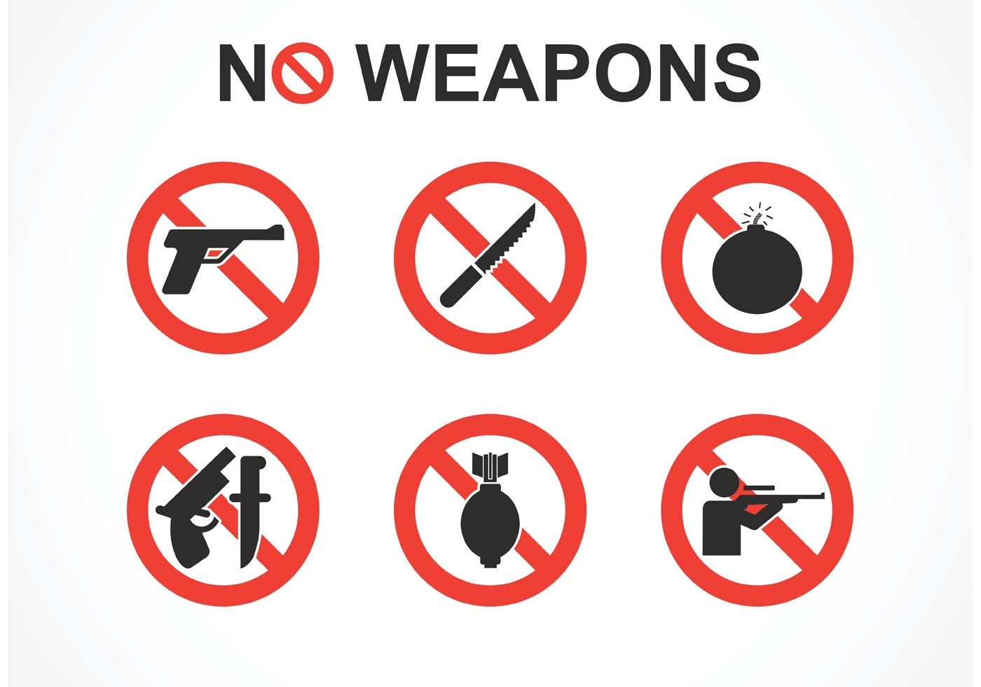 Free No Weapons Vector Signs - Download Free Vector Art, Stock - Free Printable No Guns Allowed Sign