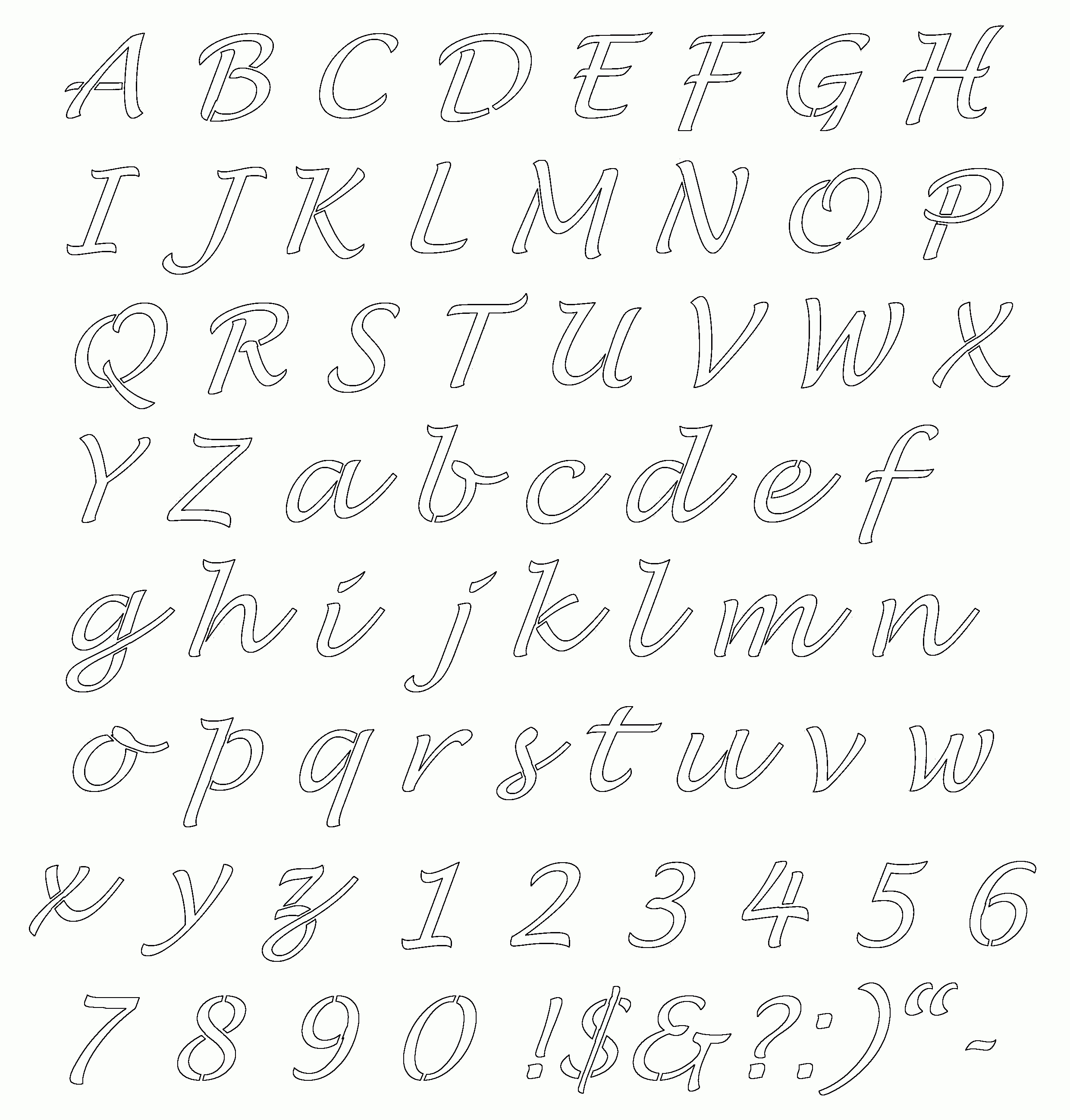 Free Online Alphabet Templates | Stencils Free Printable Alphabetaug - Free Printable Alphabet Templates