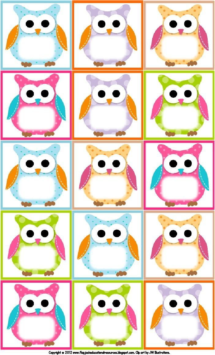 Free Owl Printables | Free Printable Owl Labels | Owl Theme - Free Printable Classroom Labels With Pictures