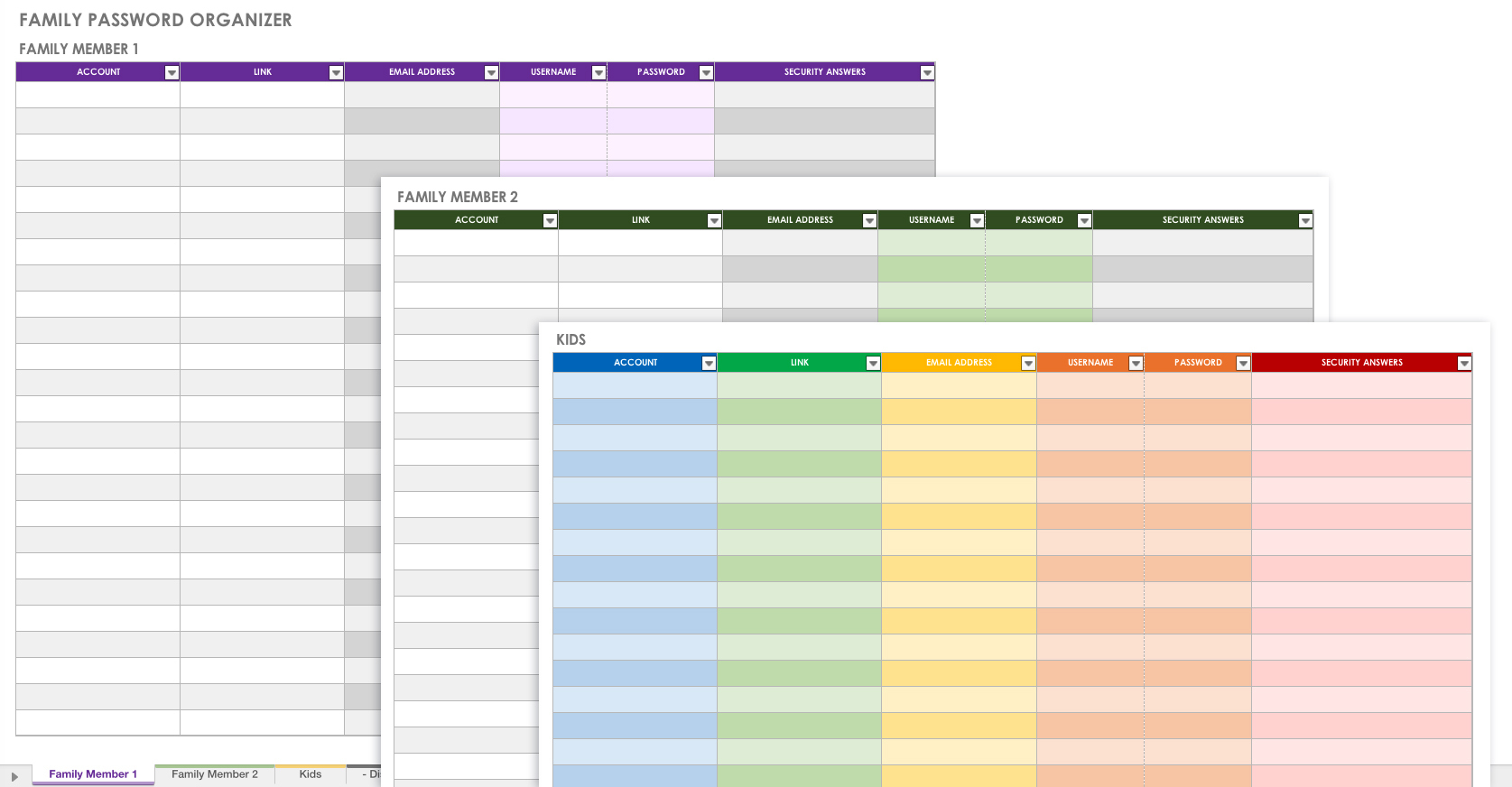 Free Password Templates And Spreadsheets | Smartsheet - Free Printable Password Organizer