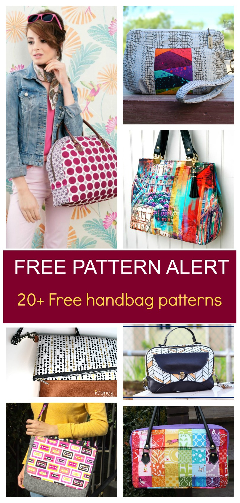 Free Pattern Alert: 20+ Handbag Sewing Patterns | On The Cutting - Free Printable Purse Patterns To Sew