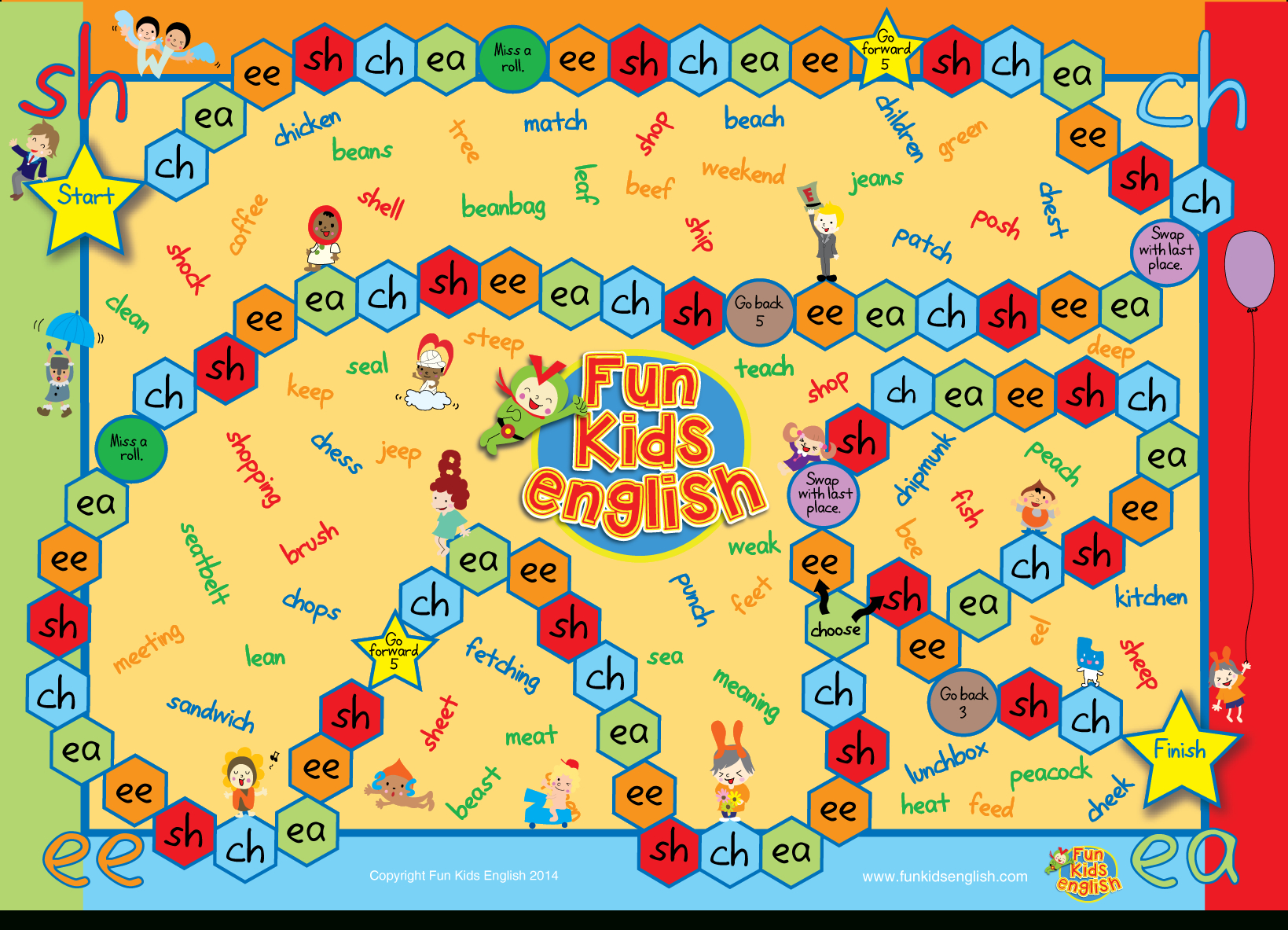 Free Phonics Board Games: Children&amp;#039;s Songs, Children&amp;#039;s Phonics - Free Printable Board Games