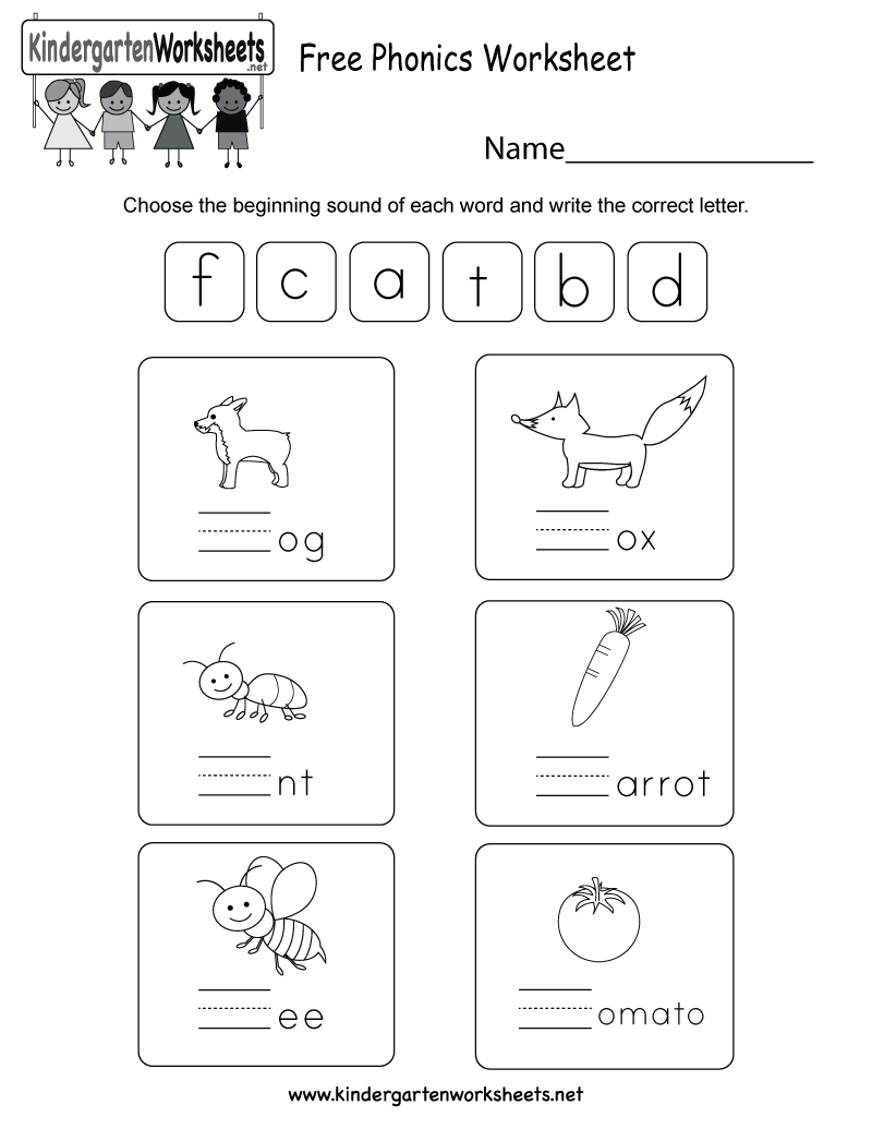 Free Phonics Worksheet - Free Kindergarten English Worksheet For Kids - Free Printable Phonics Worksheets