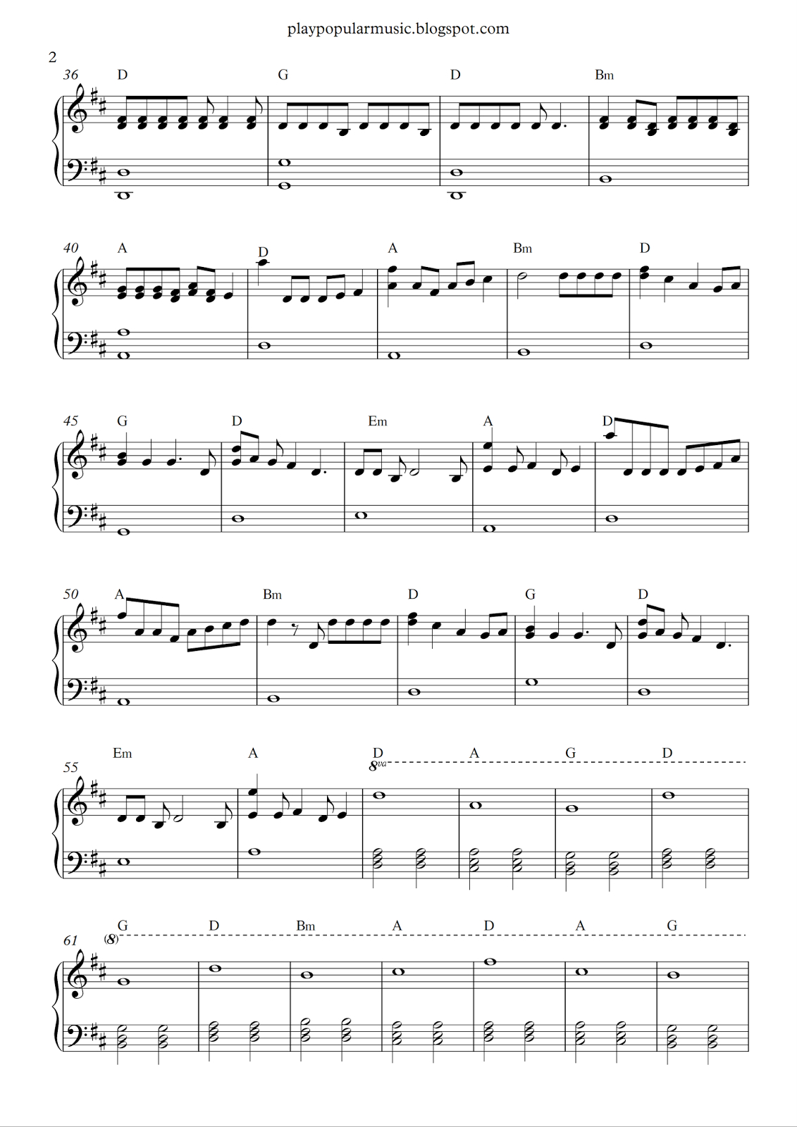 Free Piano Sheet Music: Bad Things - Machine Gun Kelly, Camila - Bad Day Piano Sheet Music Free Printable