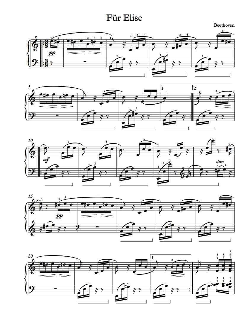 Free Piano Sheet Music – Für Elise | Free Sheet Music | Pinterest - Free Printable Piano Sheet Music Fur Elise