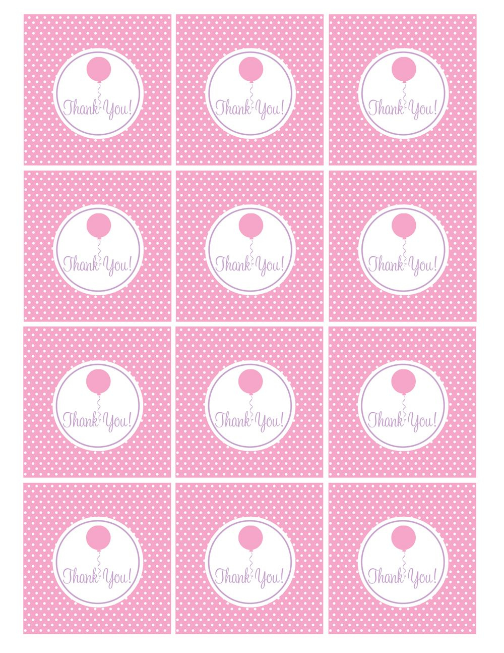 Free Pink And Purple (Girl) Birthday Printables From Green Apple - Free Printable Thank You Tags For Birthday Favors
