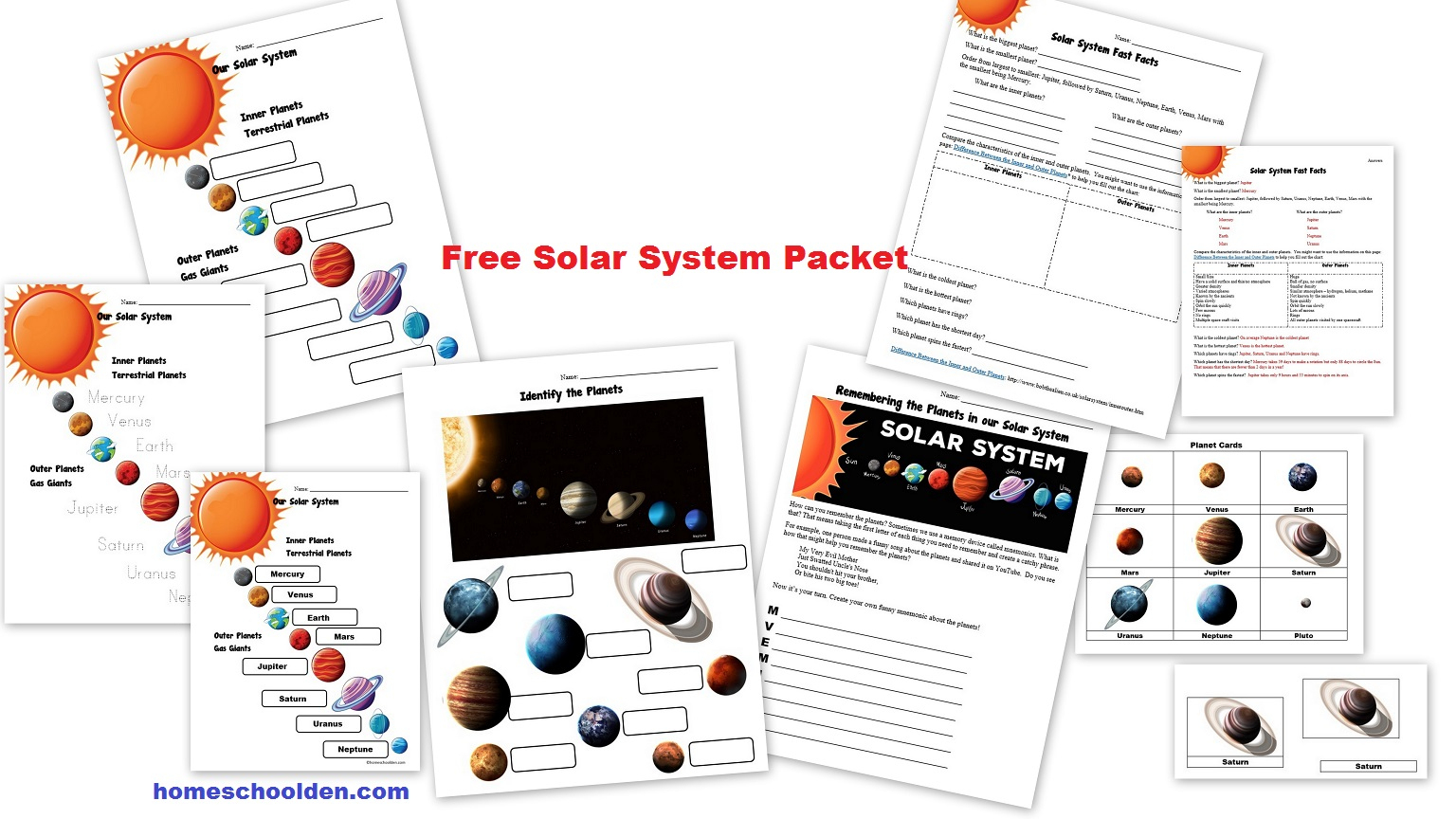 Free Planets Of The Solar System Worksheets - Homeschool Den - Free Printable Solar System Worksheets