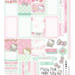 Free Planner Printable: Mint Green & Pink Hello Kitty | Planners   Hello Kitty Labels Printable Free