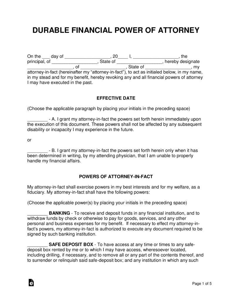 Free Power Of Attorney Forms - Word | Pdf | Eforms – Free Fillable Forms - Free Printable Medical Power Of Attorney Forms
