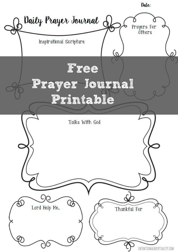 Free Prayer Journal Printable | Intentional Hospitality - Free Printable Prayer Journal