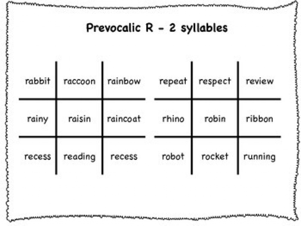 Free Printable Vocalic R Worksheets | Free Printable