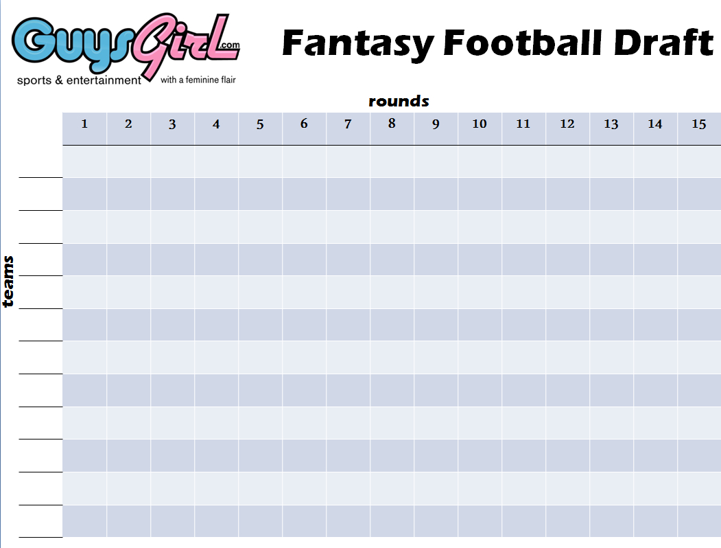 Free Print At Home Fantasy Football Draft Board | Female Fans - Free Fantasy Football Printable Draft Sheets