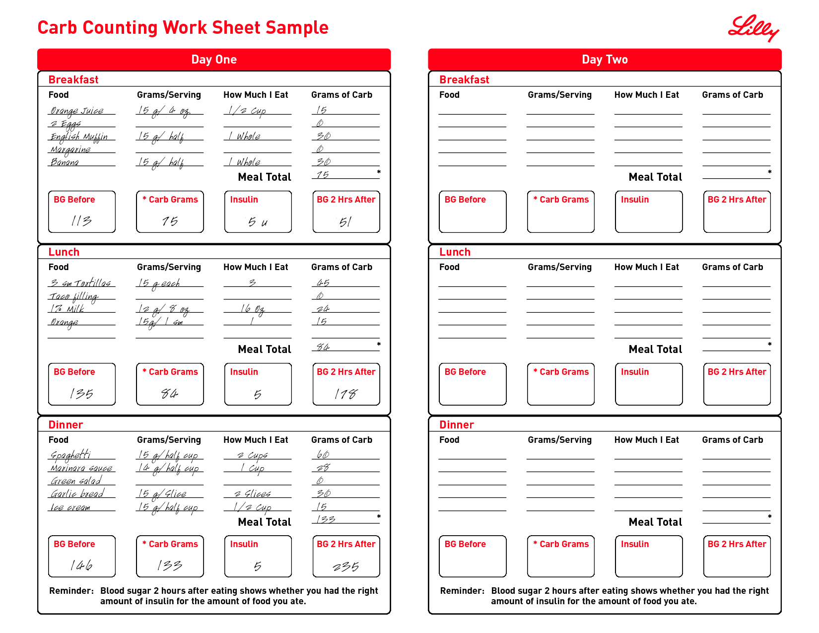 Free Print Carb Counter Chart | Carb Counting Work Sheet Sample - Free Printable Calorie Counter Sheet