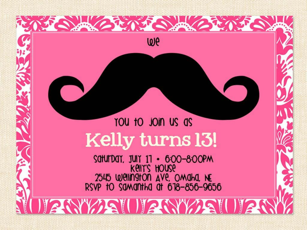 Free Printable 13Th Birthday Party Invitations For Girls. Oh Yes - 13Th Birthday Party Invitations Printable Free