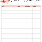 Free Printable 2019 Planner 50 Plus Printable Pages!!!   The Cottage   Free Printable Bill Tracker