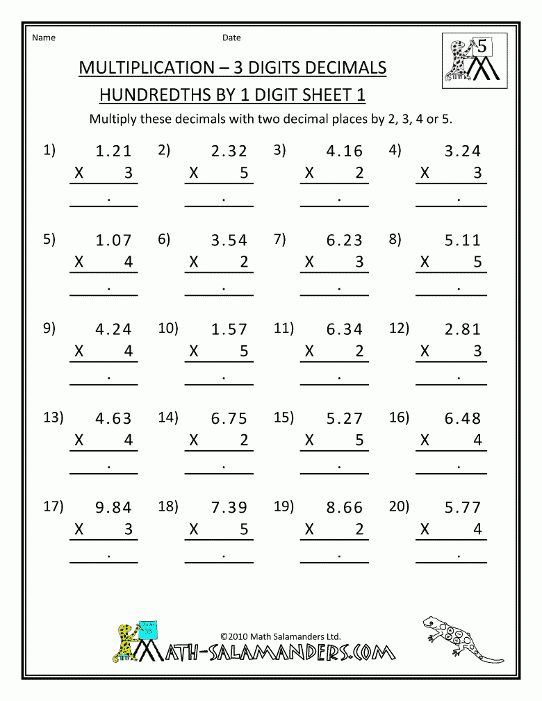 Free Printable 5Th Grade Math Worksheets 5Th Grade - Math Worksheet - Free Printable Worksheets For 5Th Grade
