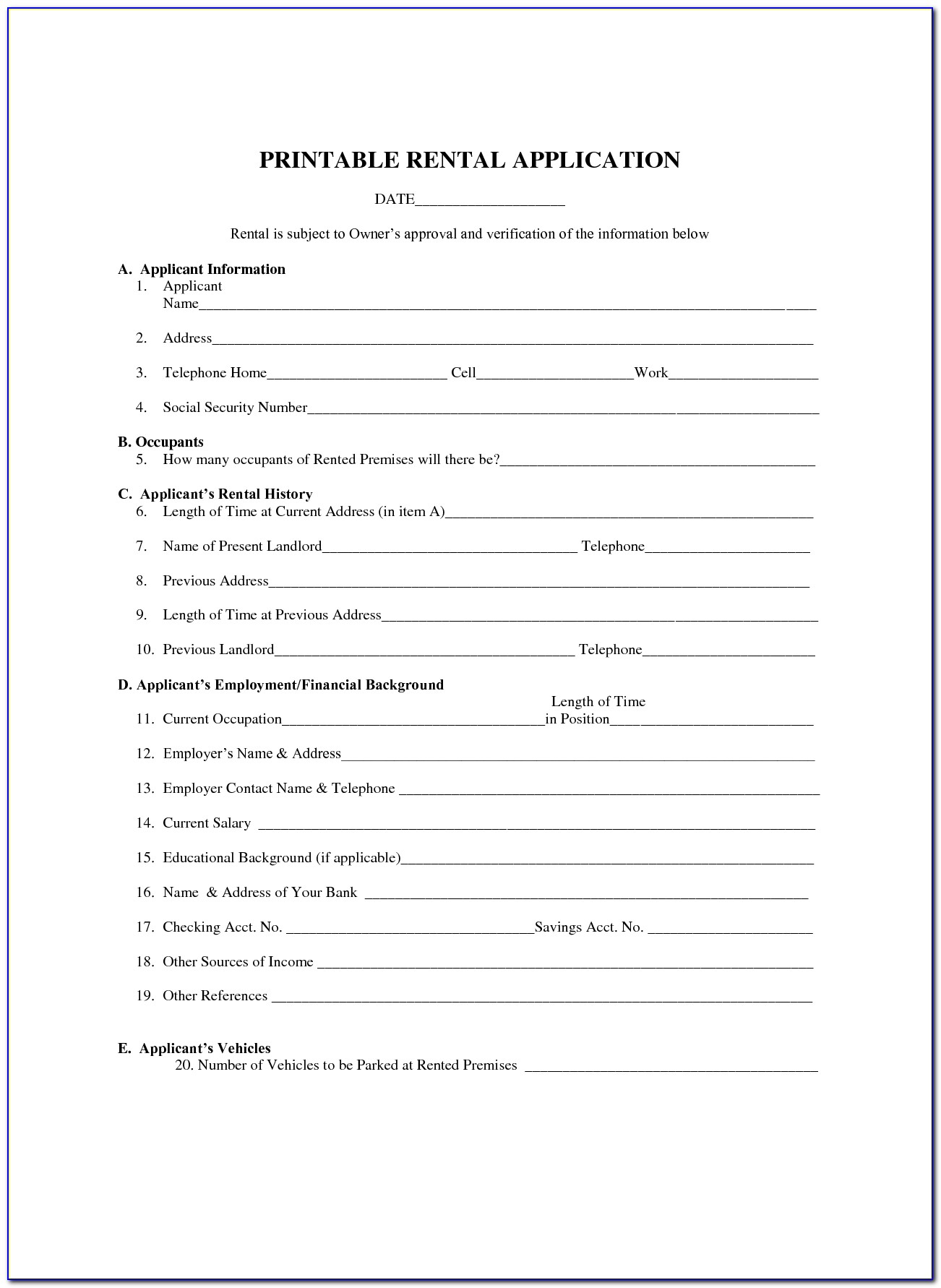 Free Printable 6 Month Lease Agreement Form - Form : Resume Examples - Rental Agreement Forms Free Printable