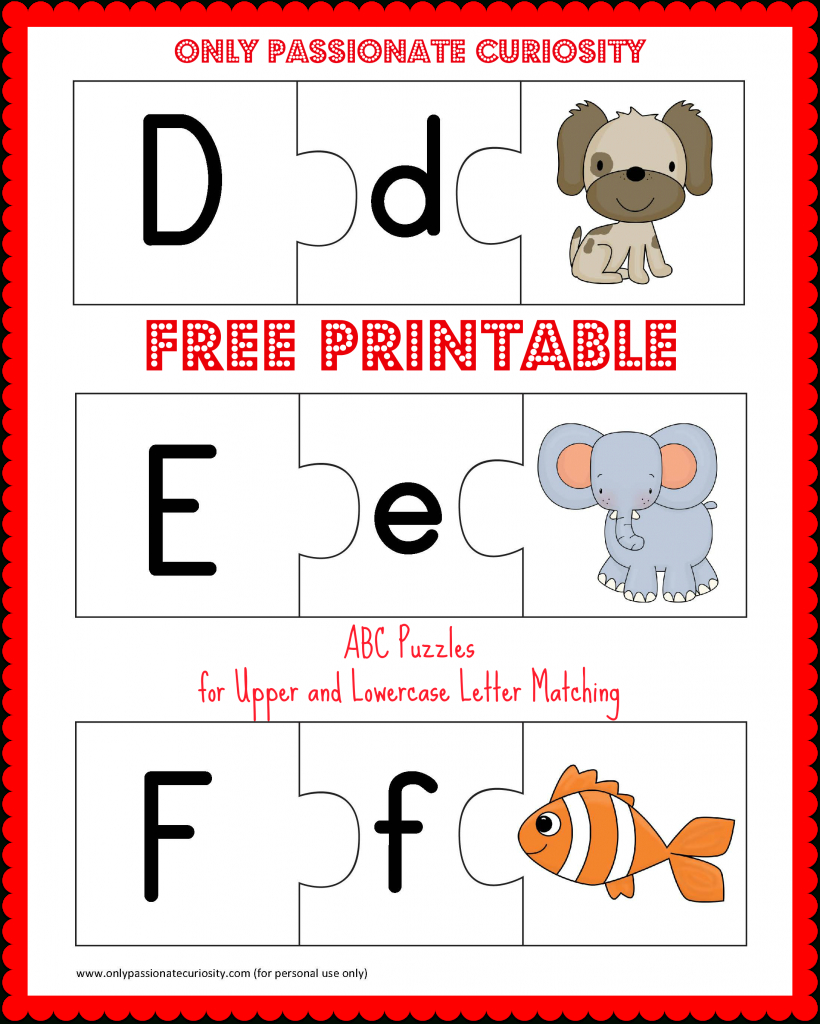 Free Printable Abc Puzzles | School Is Fun | Pinterest | Upper And - Free Printable Lower Case Letters