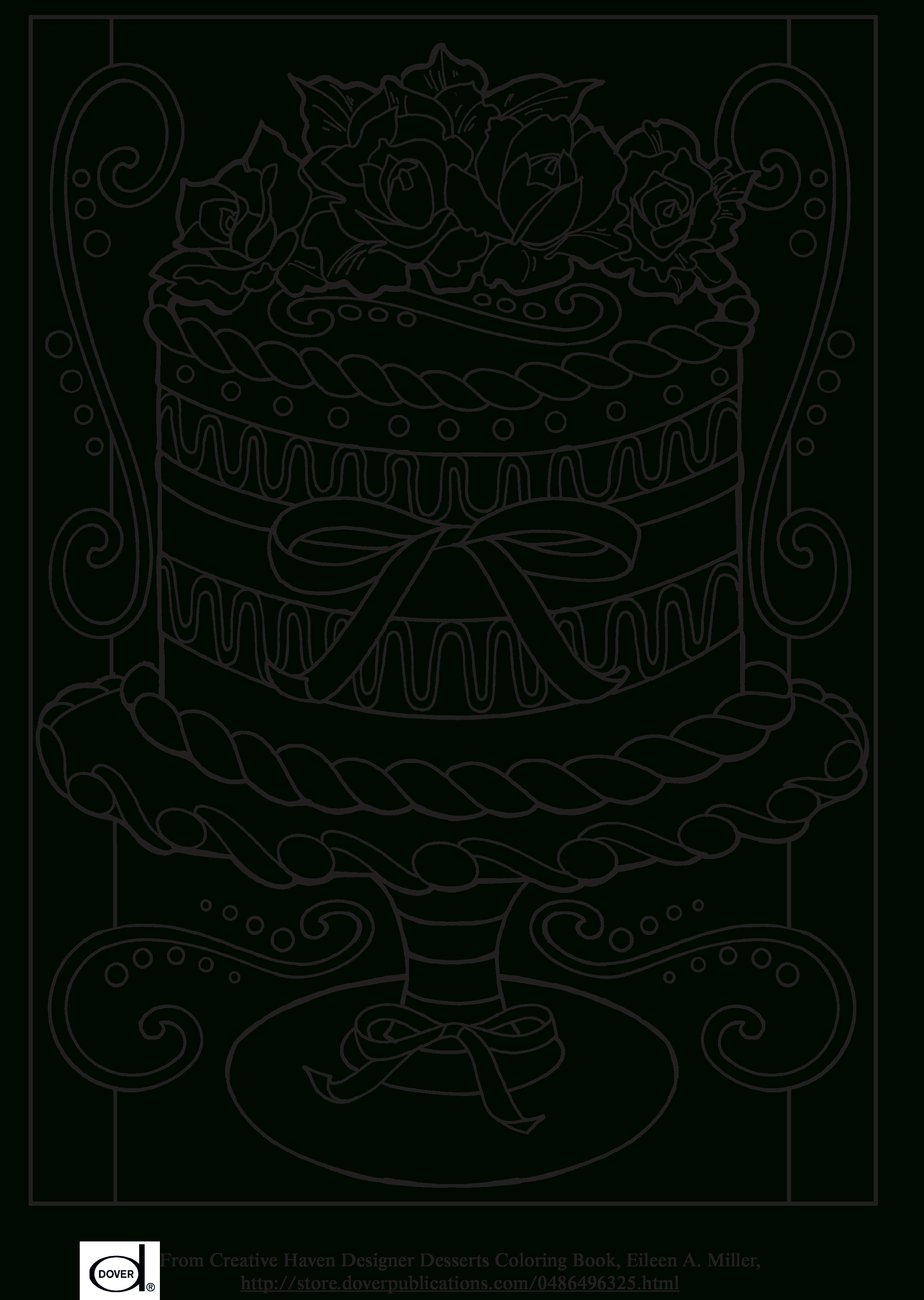 Free Printable Adult Coloring Pages - Wedding Cake | Art: Coloring - Free Printable Coloring Cards For Adults