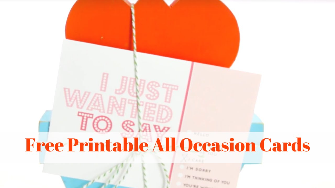 Free Printable All Occasion Cards - Youtube - Free Printable Cards For All Occasions