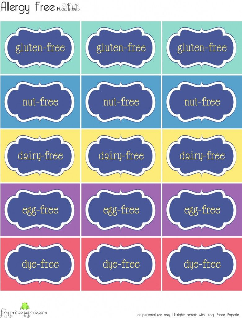 Free Printable} Allergy-Free Party Food Labels | Disability Diy And - Printable Nut Free Signs
