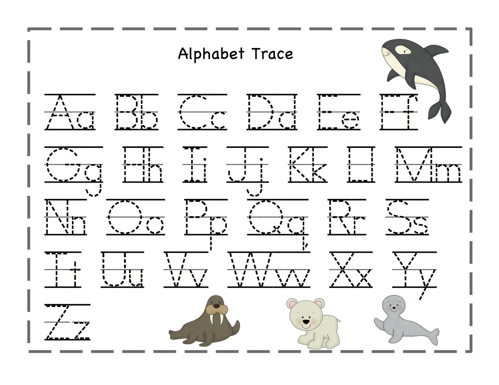 Free Printable Alphabet Tracing Worksheets Number For Kindergarten - Free Printable Alphabet Pages