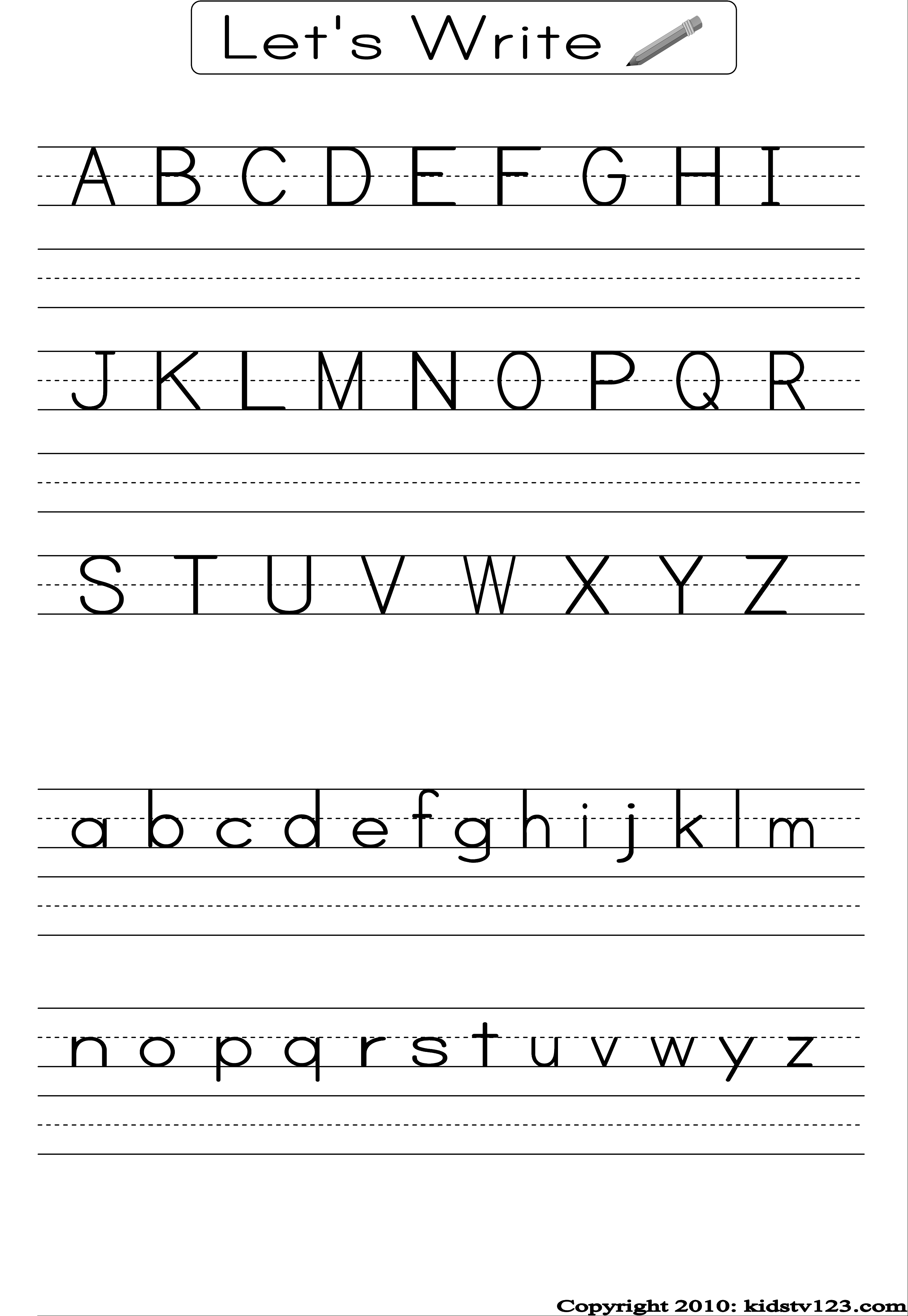 Free Printable Alphabet Worksheets, Preschool Writing And Pattern - Free Printable Abc Worksheets