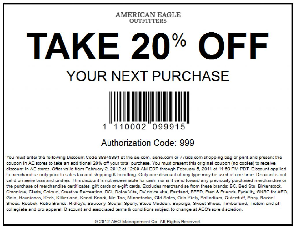 Free Printable American Eagle Coupons | Free Printable - Free Printable American Eagle Coupons