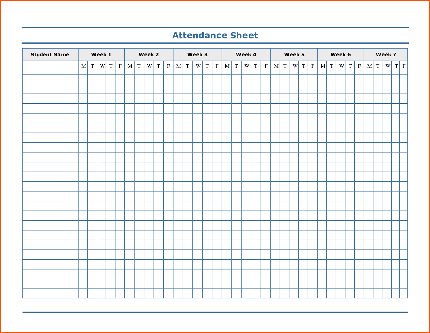 Free Printable Attendance Forms For Teachers – Jowo - Free Printable Attendance Forms For Teachers