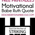 Free Printable: Babe Ruth Quote | Diy Home Decor Ideas | Pinterest   Free Printable Softball Pictures