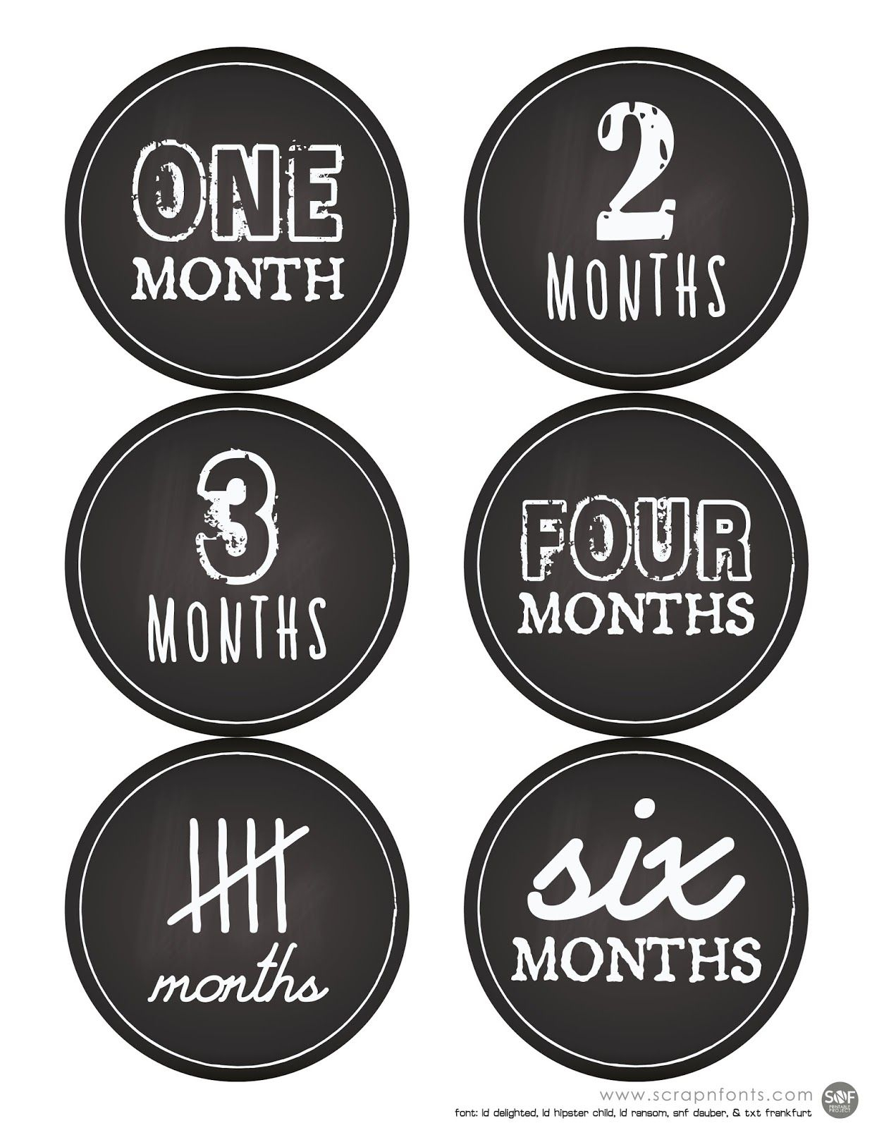 Free Printable Baby First Months Sticker Labels Or Count The Months - Free Printable Baby Month Stickers
