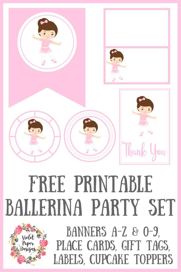 Free Printable Ballerina Party Set | Planners, Printables And - Free Printable Dance Recital Cards