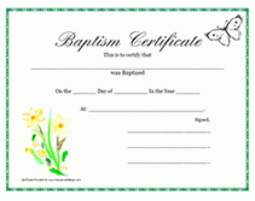 Free Printable Baptism Certificates Blank Template Within Free - Free Printable Baptism Certificate
