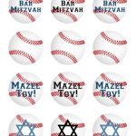 Free Printable Bar Mitzvah Cupcake Toppers For A Baseball Or   Free Printable Baseball Stationery