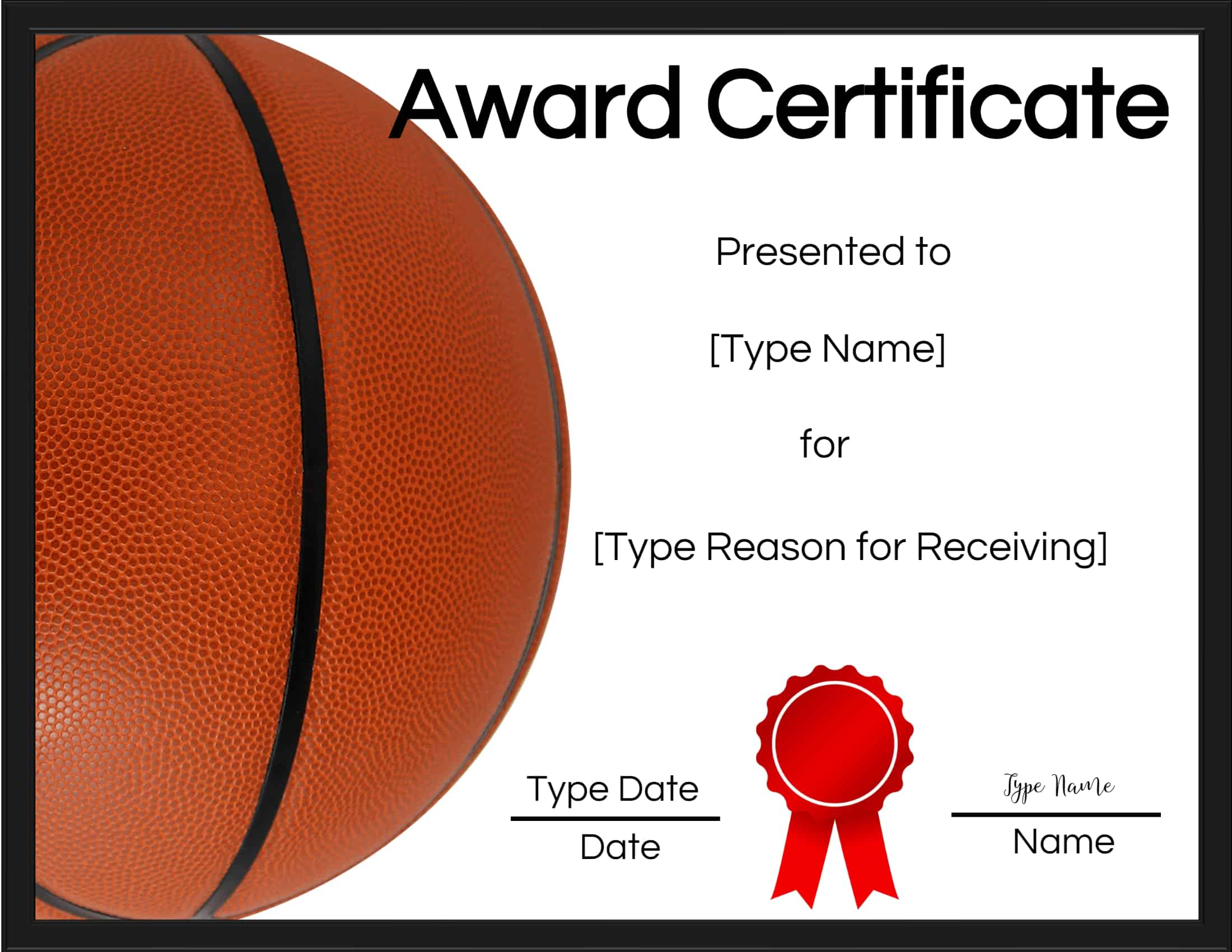 Free Printable Basketball Certificates | Customize Online - Basketball Participation Certificate Free Printable