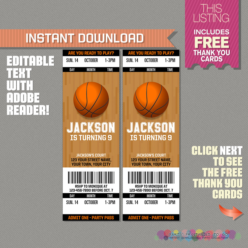 Free Printable Basketball Party Invitations Print Baby Shower - Basketball Invites Free Printable