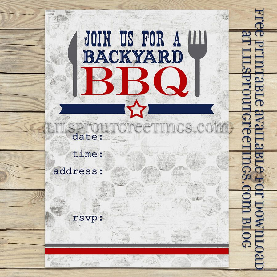 Free Printable Bbq-Cookout Invitation | Free Printables | Pinterest - Free Printable Cookout Invitations