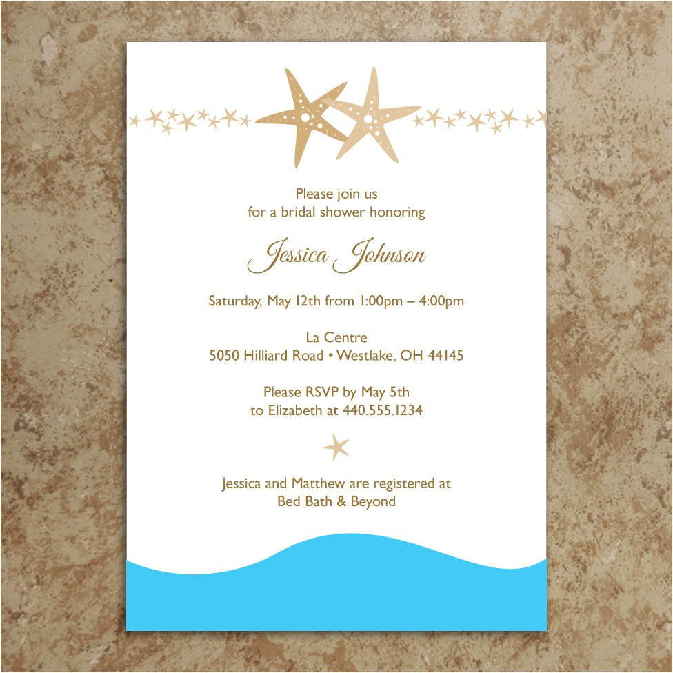 Free Printable Beach Theme Bridal Shower Invitations - Free Printable Beach Theme Bridal Shower Invitations