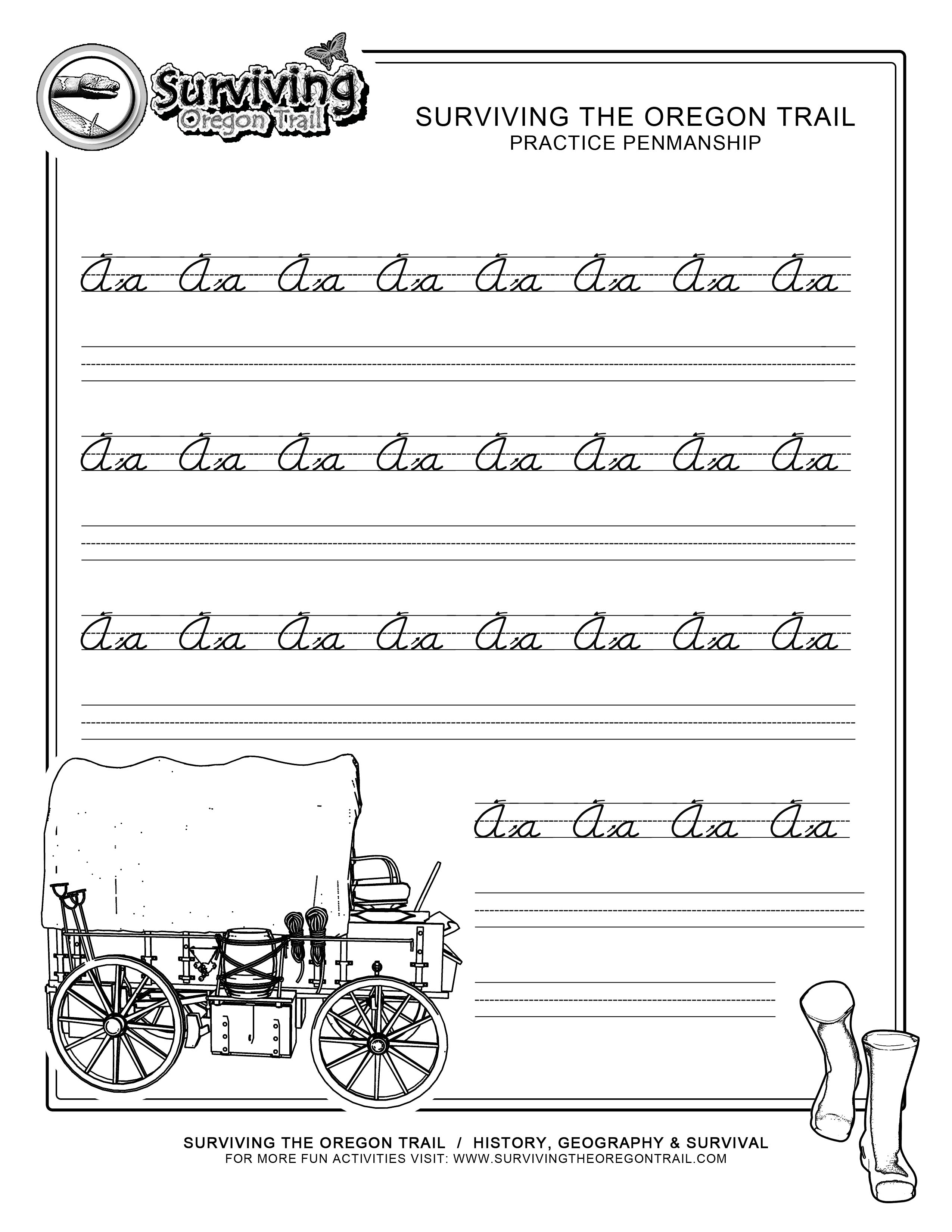 Free Printable Beginner Practice Cursive Worksheet – A A Only - Free Printable Cursive Practice