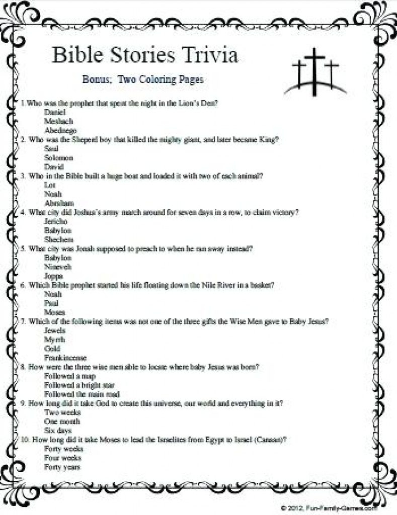 Free Printable Bible Trivia Questions And Answers | Free Printable - Free Bible Questions And Answers Printable
