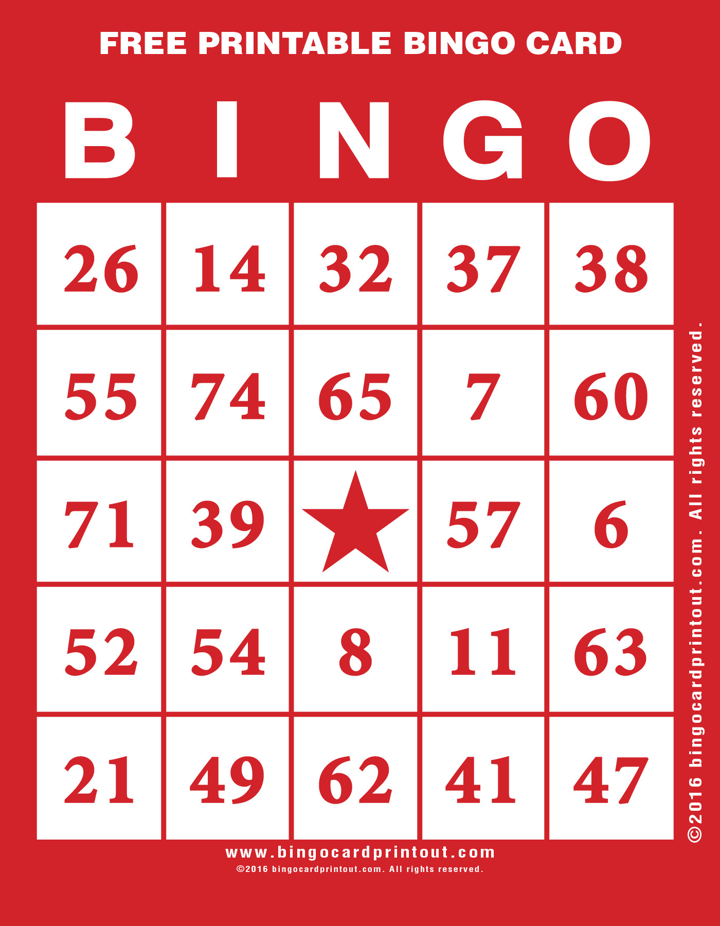 Free Printable Bingo Card - Bingocardprintout - Free Printable Bingo