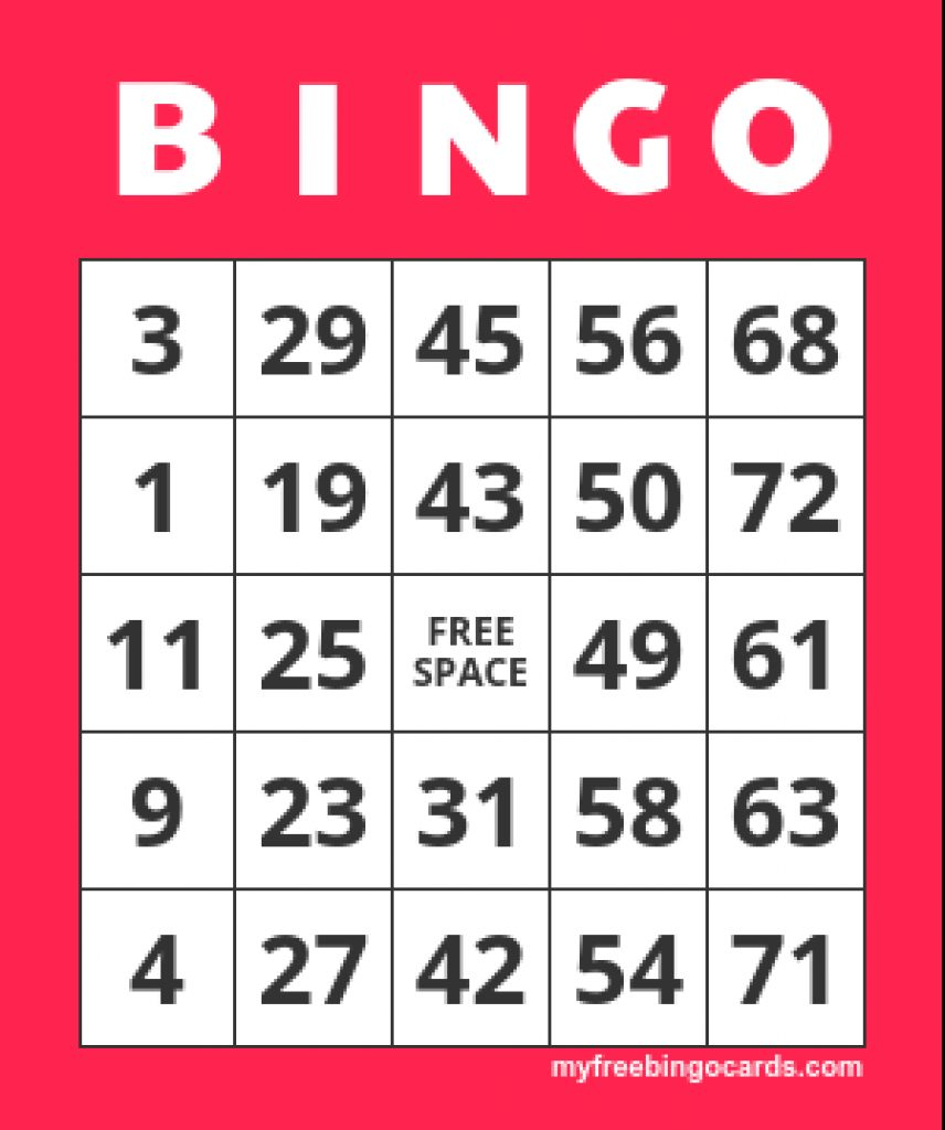 Free Printable Bingo Cards 1 75 | Free Printable - Free Printable Bingo Cards 1 75