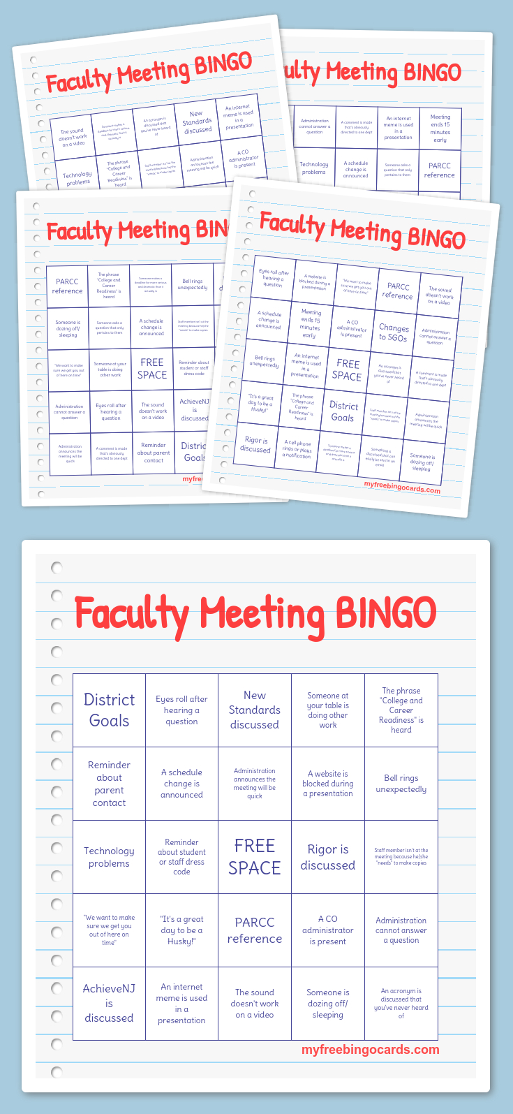 Free Printable Bingo Cards | R/t Work | Faculty Meetings, School - Free Printable Bingo Cards For Teachers