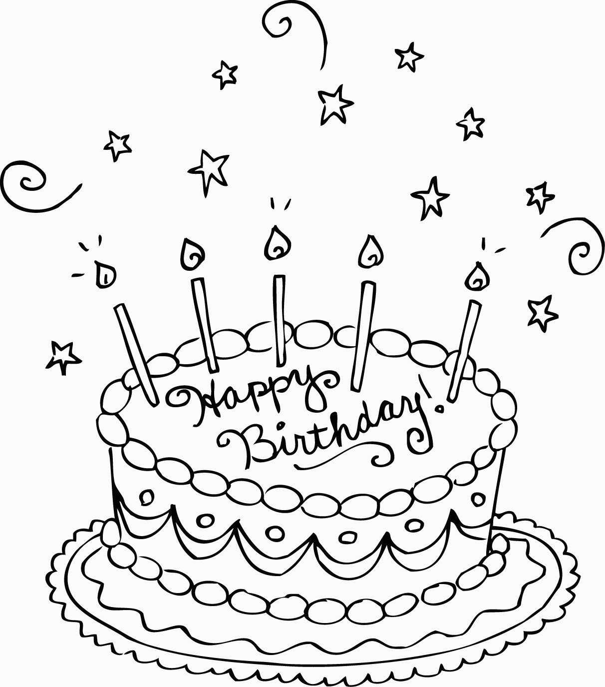 Free Printable Birthday Cake Coloring Pages For Kids For Party - Free Printable Pictures Of Birthday Cakes