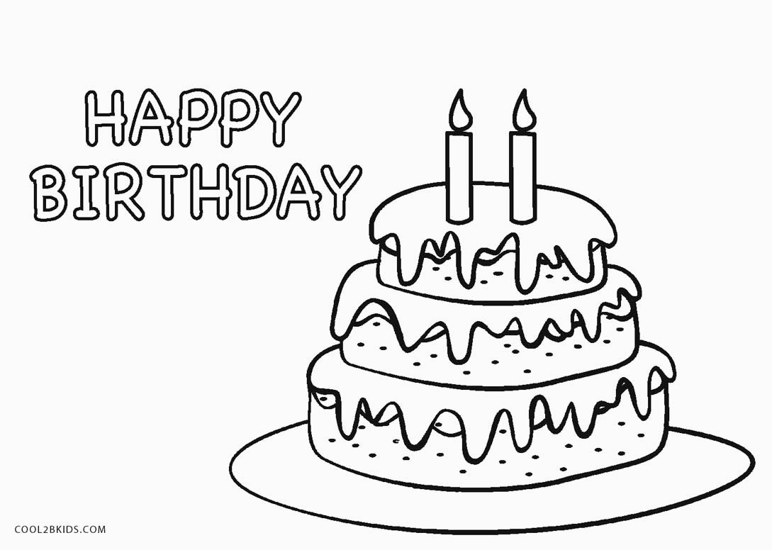 Free Printable Birthday Cake Coloring Pages For Kids For Picture Of - Free Printable Pictures Of Birthday Cakes