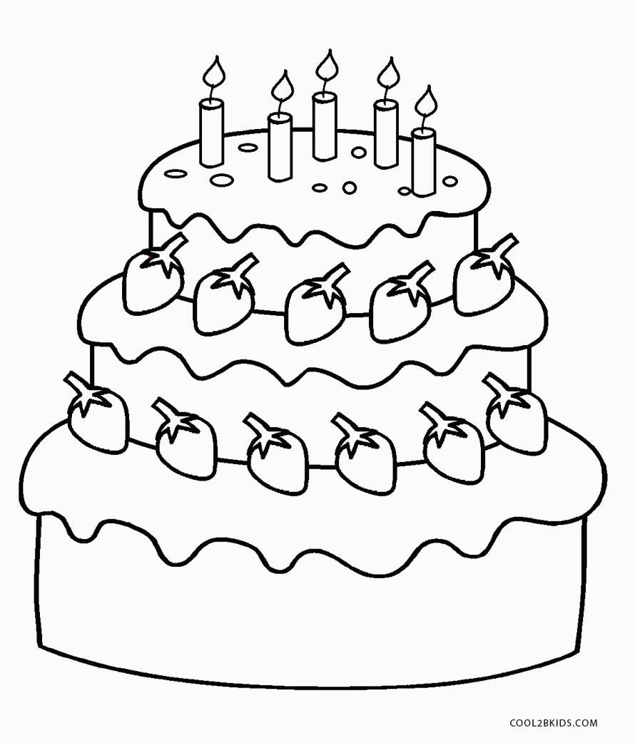 Free Printable Birthday Cake Coloring Pages For Kids For Picture Of - Free Printable Pictures Of Birthday Cakes